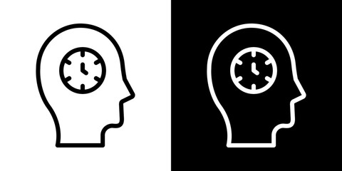 Patience icons vectors set in stroke line style.