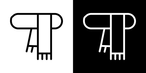 Scarf icons vectors set in stroke line style.