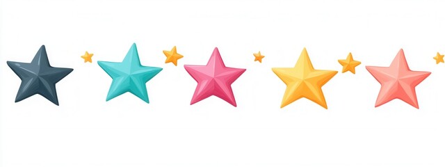 Obraz premium Vibrant Colorful Stars for Decorative Design and Artistic Illustrations