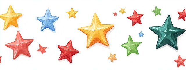 Colorful Stars on a Bright Background for Festive and Fun Celebrations