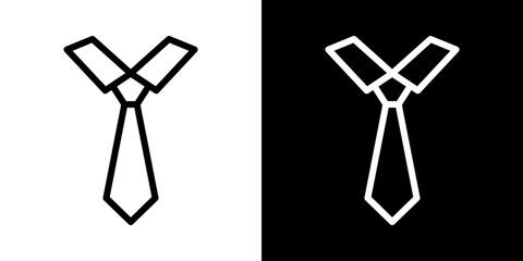 Tie icons vectors set in stroke line style.