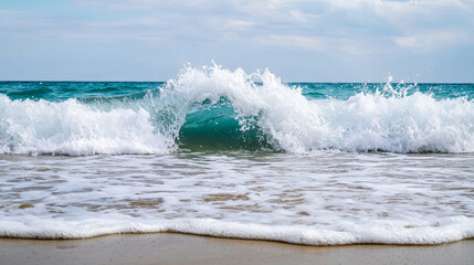 Fototapeta premium Powerful ocean waves crashing dramatic nature display of raw energy