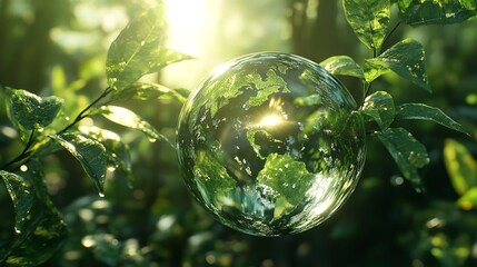 European And African Continents Lying On Moss In A Forest Concept Of Environment Background

