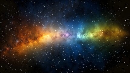 Obraz premium Leuchtende Milchstraße mit buntem Farbspektrum im Universum 