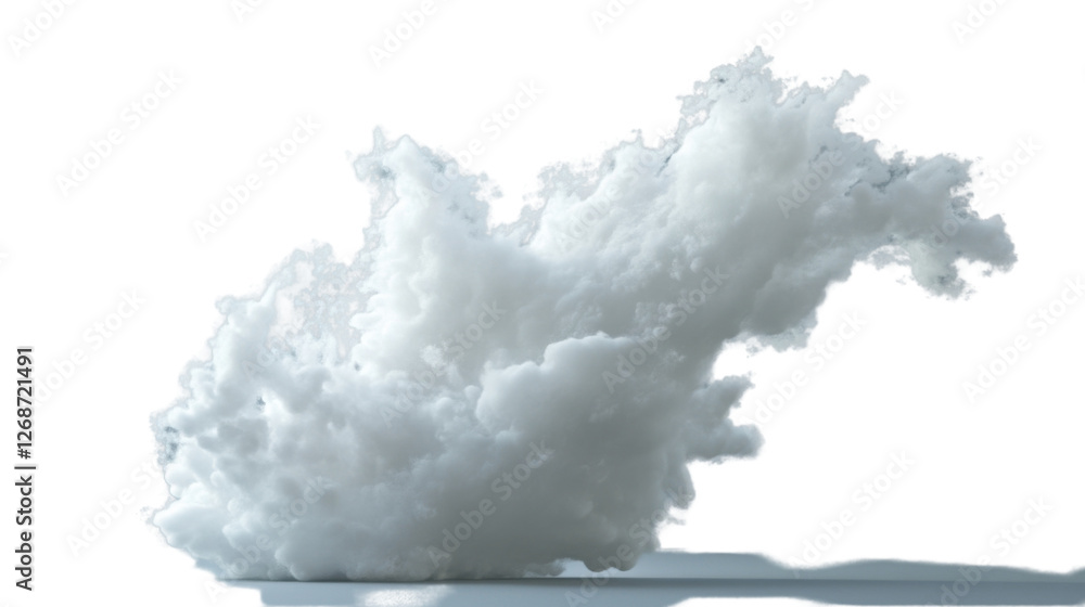 Poster realistic white cloud floating with transparent background