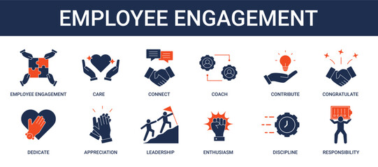 Employee Engagement icon set collection