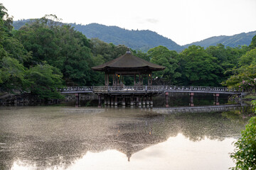 Ukimido Pavilion in Nara park early in the morning