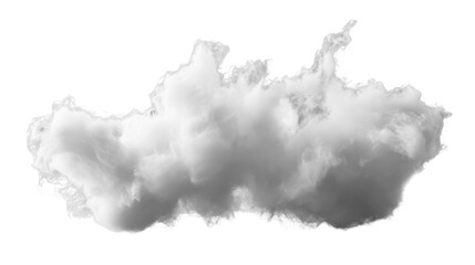 Realistic white cloud floating on transparent background