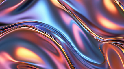 Abstract metallic irridescent liquid pattern background.