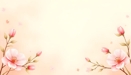 Naklejka premium A pink flower with a white background. The flower is surrounded by a white border. The image has a soft and delicate feel to it. watercolor flower background