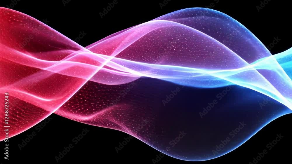 Aufkleber abstract animation of red and blue glowing particles swirling and flowing against a black background