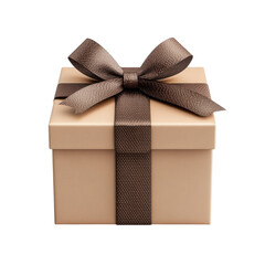 A neatly wrapped gift box adorned with a stylish ribbon, exuding a sense of elegance and anticipation.