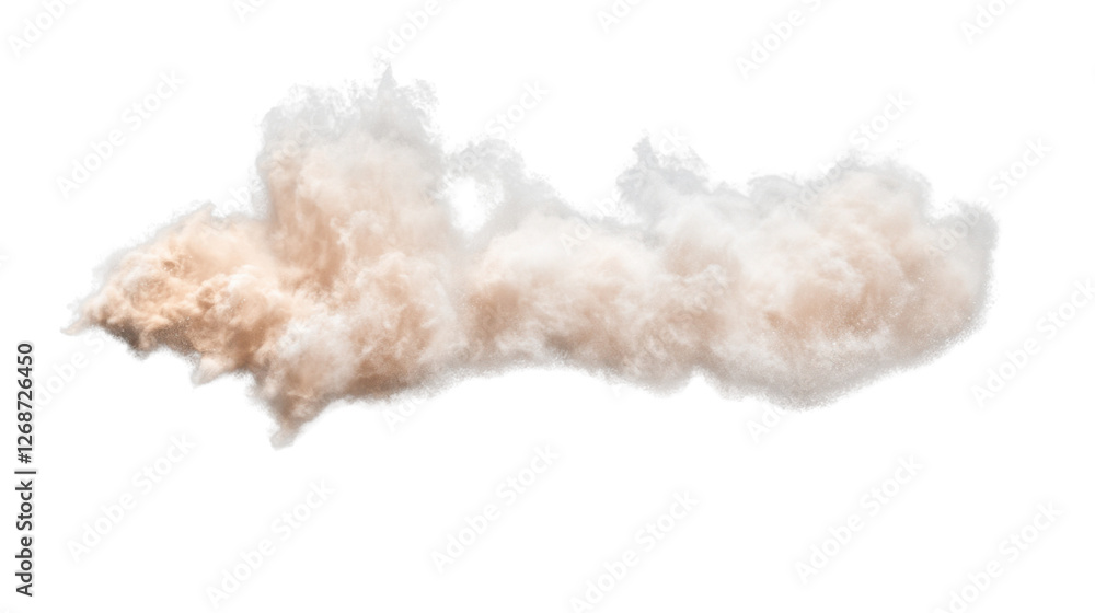 Aufkleber realistic dust cloud exploding on transparent background