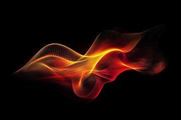 Obraz premium Abstract colorful smoke waves on black background
