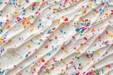 Obraz premium Delightful birthday desserts featuring colorful icing and sprinkles set against a simple white backdrop for festive celebrations and joyful occasions
