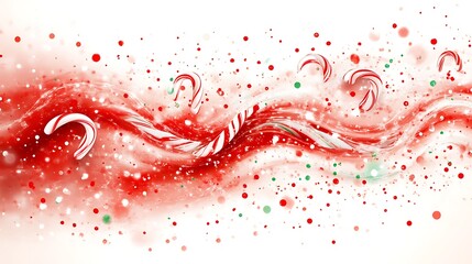 Obraz premium Candy canes swirl in red festive holiday splash