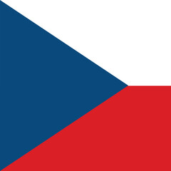 Flag of Czech. Czech square flag icon digital vector illustration