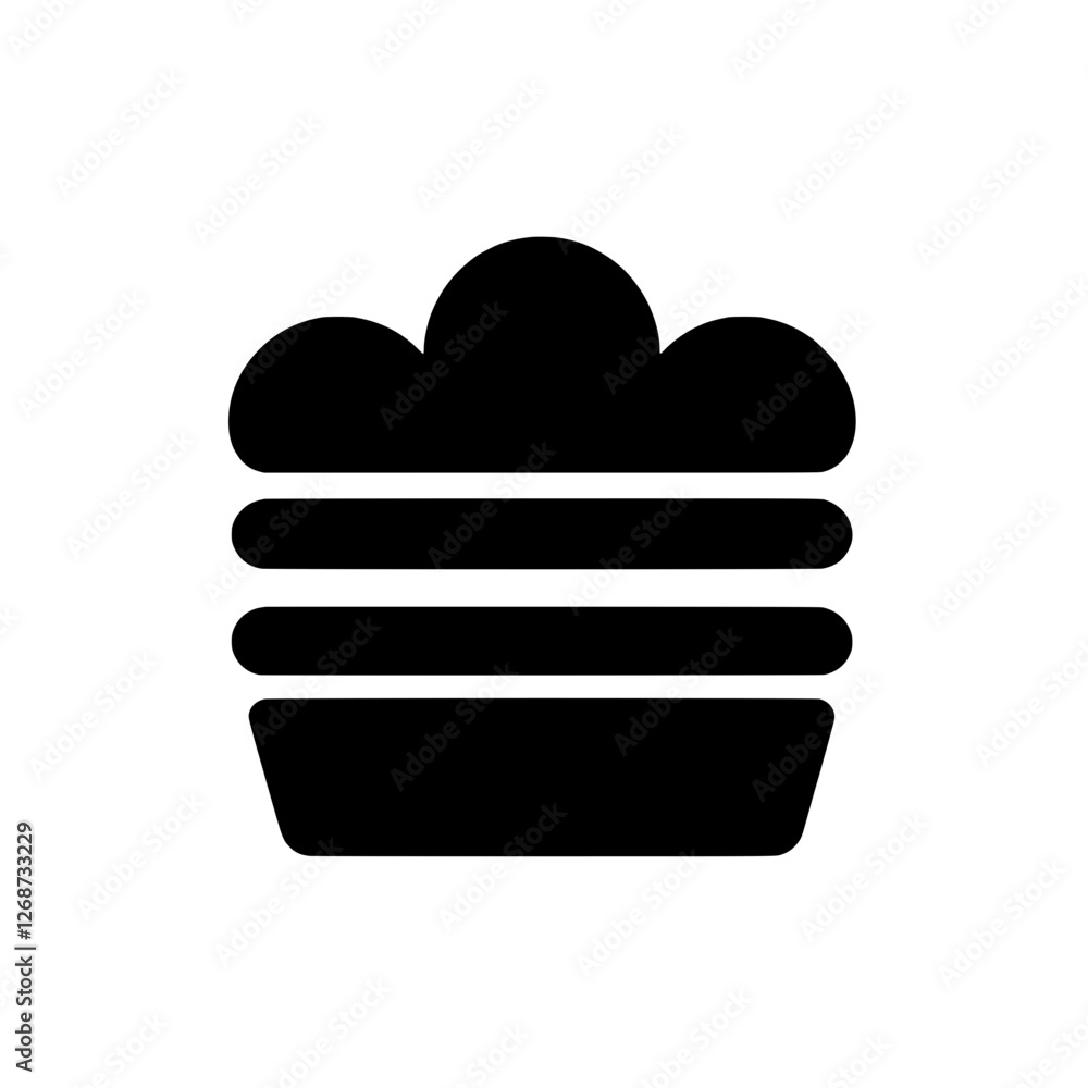 Poster black and white bread icon: a simple yet striking black and white icon depicting a stack of bread, p