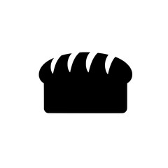 Simple Bread Loaf Icon: A minimalist black and white icon of a loaf of bread, perfect for use in website design, mobile apps, and social media. The icon is isolated on a transparent background.