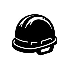 Construction Hard Hat Icon:  A bold black silhouette of a hard hat, symbolizing safety, protection, and labor in the construction industry.