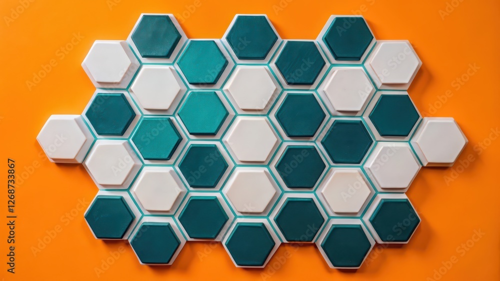 Poster abstract hexagon pattern