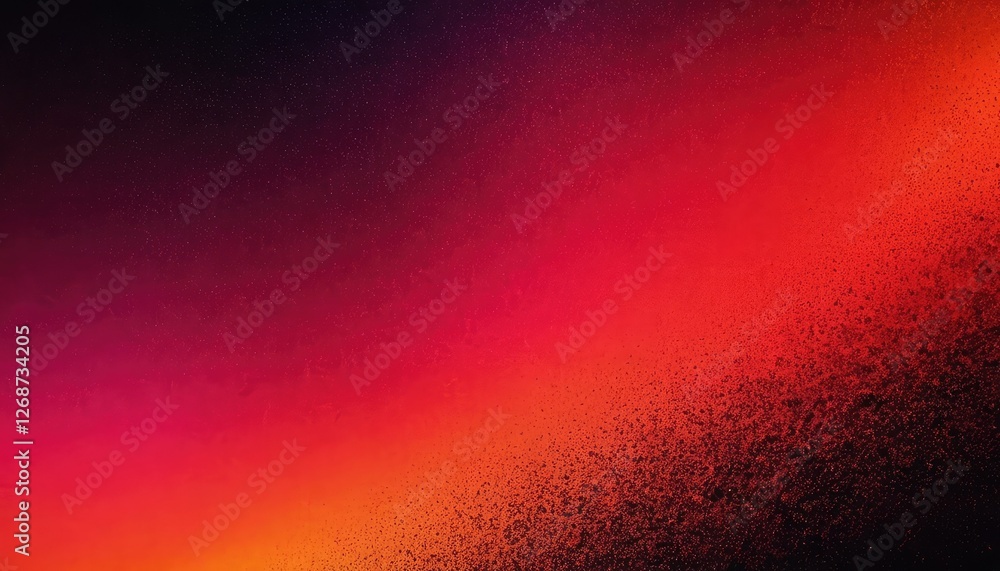 Poster dark red orange grainy gradient on black background wide banner size noise texture effect copy space