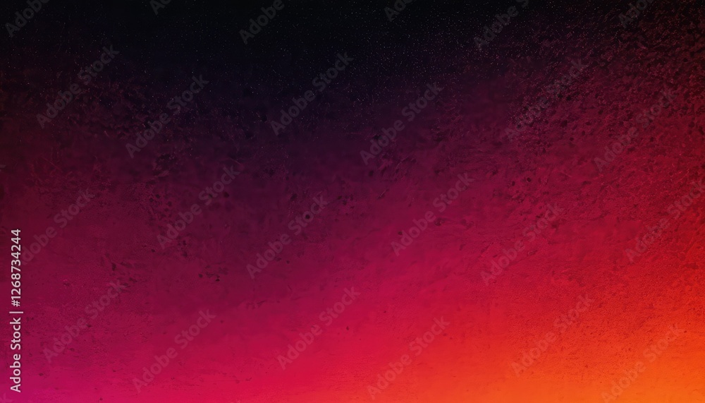 Poster dark red orange grainy gradient on black background wide banner size noise texture effect copy space
