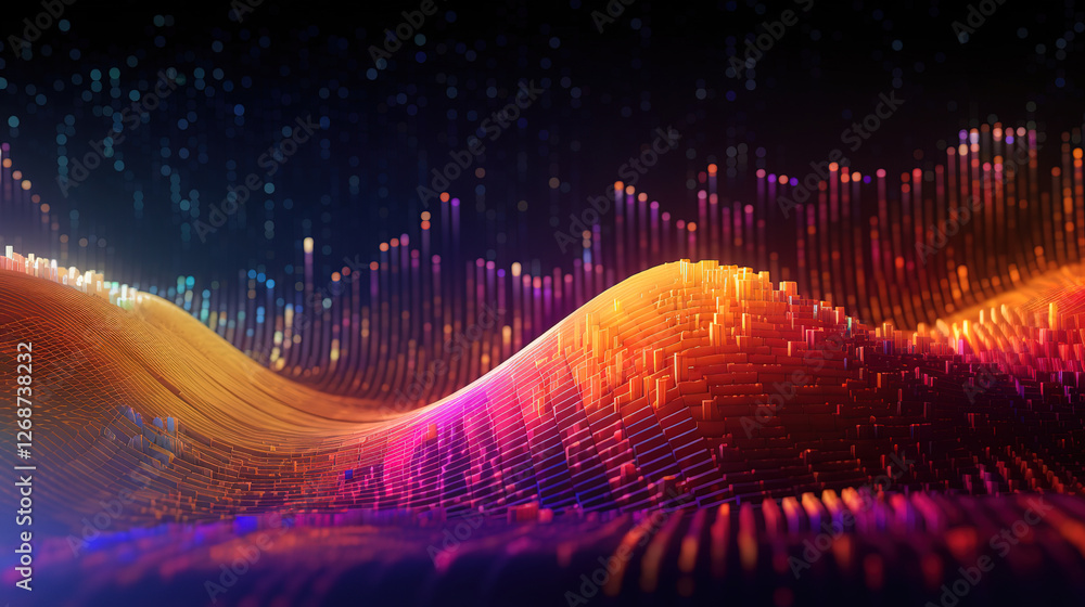 Aufkleber high-speed internet and computing concepts with binary code on digital terrain