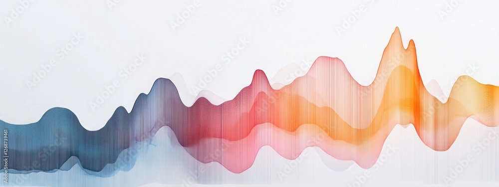 Poster abstract colorful waves with smooth gradients representing vibrant sound frequencies