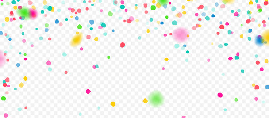 Colorful Falling Confetti Dots on Transparent Background