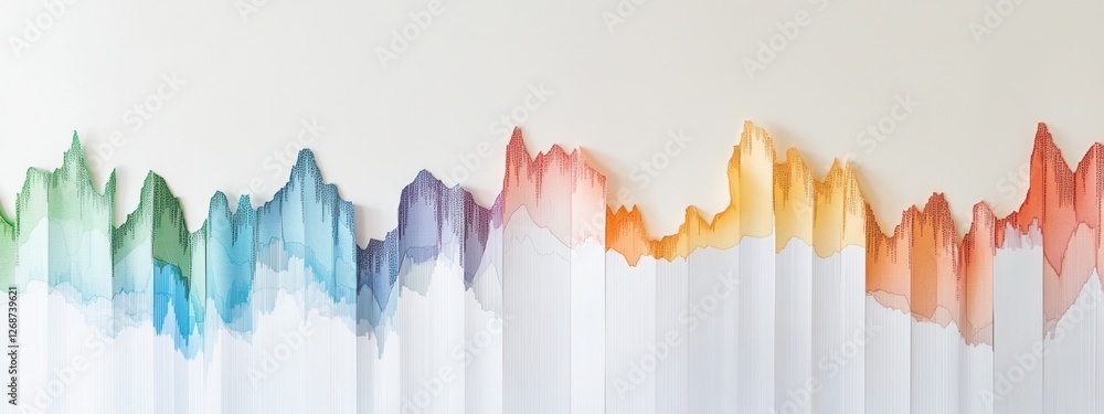 Poster vibrant abstract wave design in soft pastel colors on a light background for art display