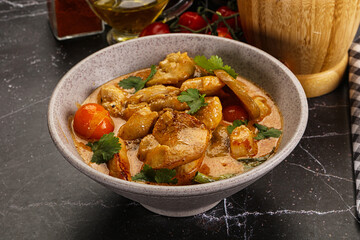 Thai Tom yum soup with chicken
