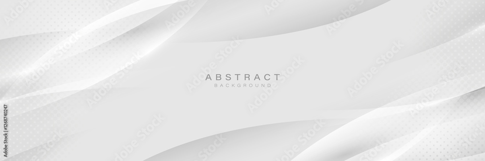 Poster minimalist abstract white and gray wave background