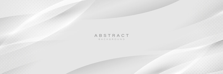 Minimalist Abstract White and Gray Wave Background