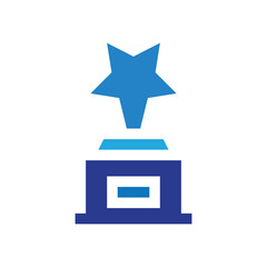 Award star blue icon design