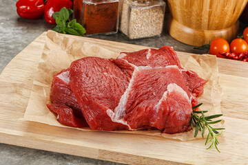 Raw beef meat piece for cooking