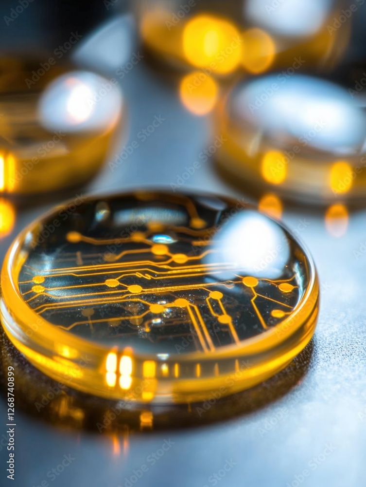 Poster innovative technology showcase laboratory setting macro photography futuristic environment close-up 
