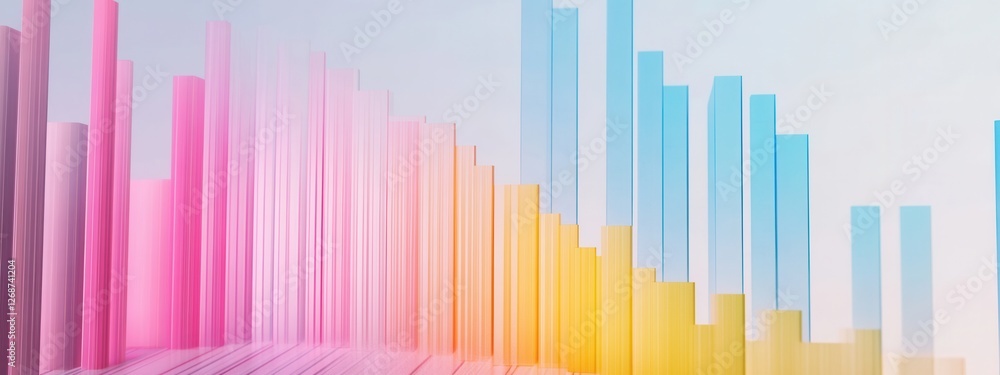Poster vibrant abstract background with colorful vertical bars and smooth gradient hues