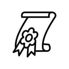 Certificate icon black line design