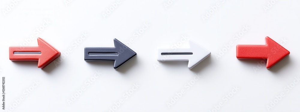 Poster colorful arrow shapes in line on white background for direction and guidance concepts