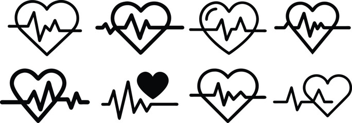 Heartbeat Line with Heart Symbol Design