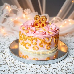 A charming 88th birthday cake, decorated with bright colors, playful designs, and a bold number "88" on top. Fun and festive, it&rsquo;s the perfect sweet treat to make the celebration extra special.