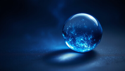 crystal ball on dark background