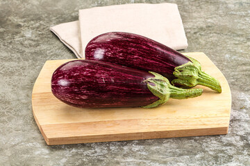 Fresh ripe two graffiti eggplant
