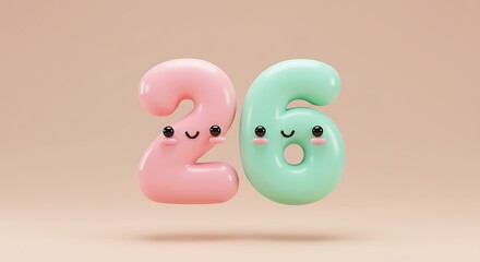 Charming Pastel Number Twenty-Six: Cute 3D Render