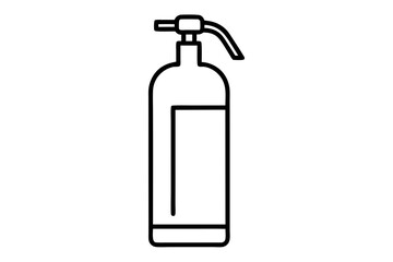 High-Quality Line Art of Fire Extinguisher Icon - SVG for Safety and Emergency