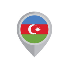 Azerbaijan flag pin icon design