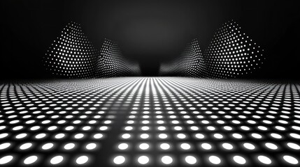 Digital Stage Lights in Black and White