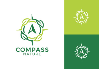 compass north nature simple modern logo design concept