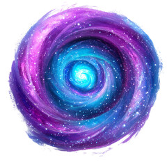 3D cartoon a cute galaxy swirl 